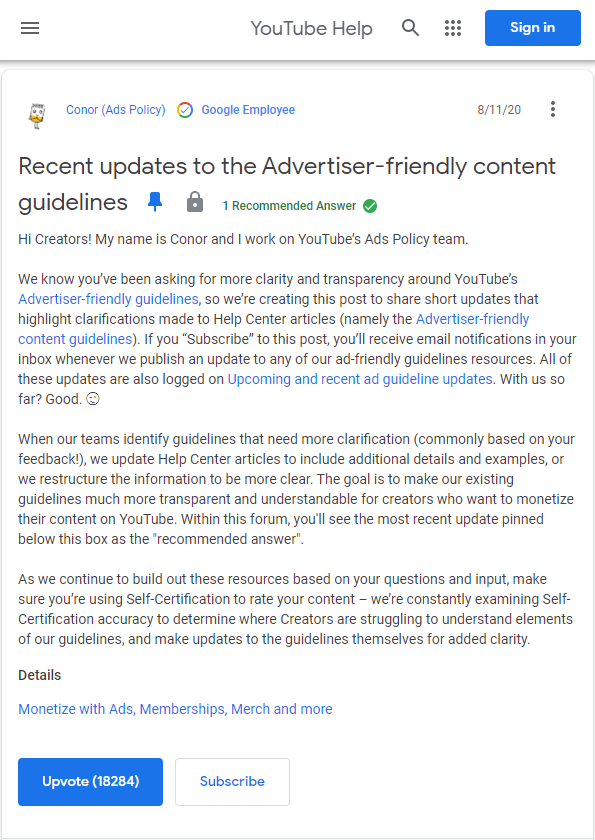 YouTube广告政策更新 适当放宽了争议内容的货币化限制