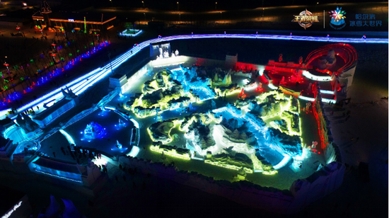 《王者荣耀》与哈尔滨冰雪大世界合作，图为王者峡谷的冰雕，图片来源：天美工作室群官网