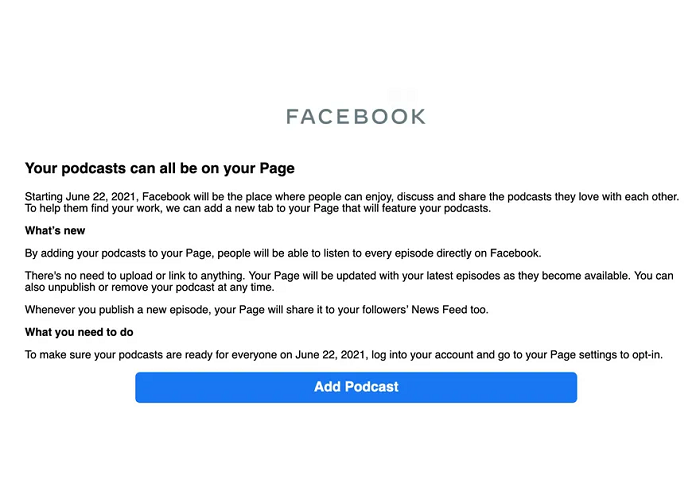 Facebook将于下周迎来播客服务 可允许听众二创剪辑