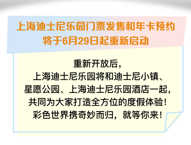 上海迪士尼乐园将于6月30日恢复运营